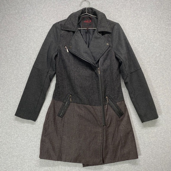 Yoki Jacket Womens Medium Herringbone Academia Moto Zippers Yoki New York - Picture 1 of 13